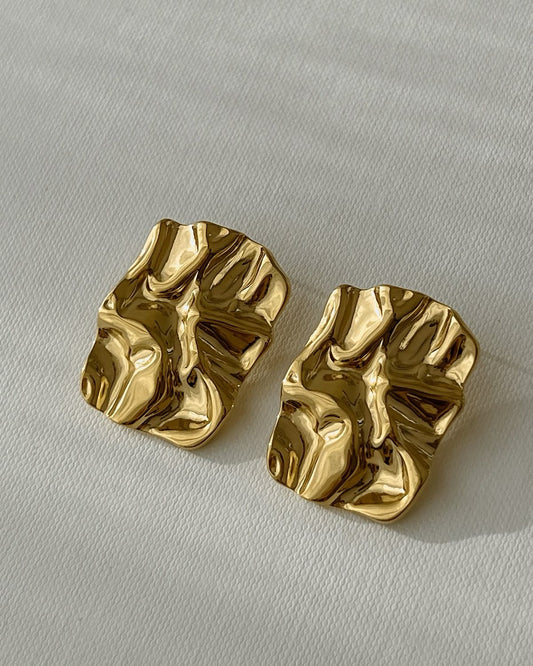 Hammered Earrings | 18K Gold Plated