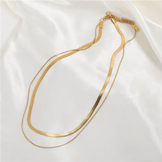 Double Snake Chain | 18K Gold Plated